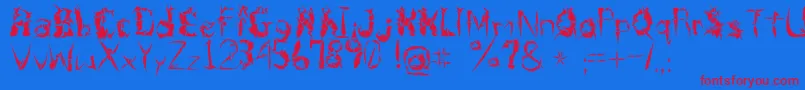 BeneathTheRemains Font – Red Fonts on Blue Background