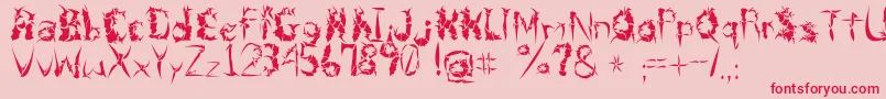 BeneathTheRemains Font – Red Fonts on Pink Background