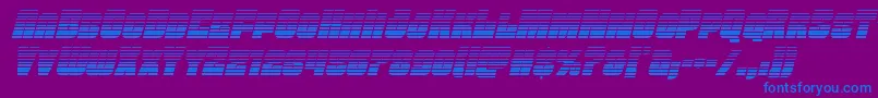 Funkmachinegradital-Schriftart – Blaue Schriften auf violettem Hintergrund