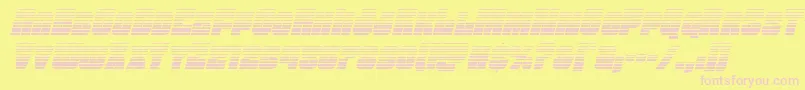 Funkmachinegradital-fontti – vaaleanpunaiset fontit keltaisella taustalla