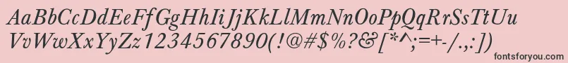 BaskervilleNormalItalic Font – Black Fonts on Pink Background