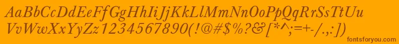 BaskervilleNormalItalic Font – Brown Fonts on Orange Background