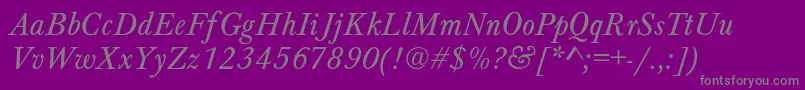 BaskervilleNormalItalic Font – Gray Fonts on Purple Background