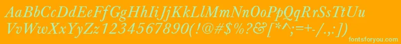 BaskervilleNormalItalic Font – Green Fonts on Orange Background