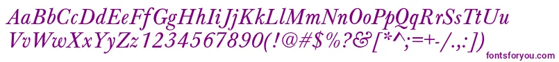 BaskervilleNormalItalic Font – Purple Fonts on White Background