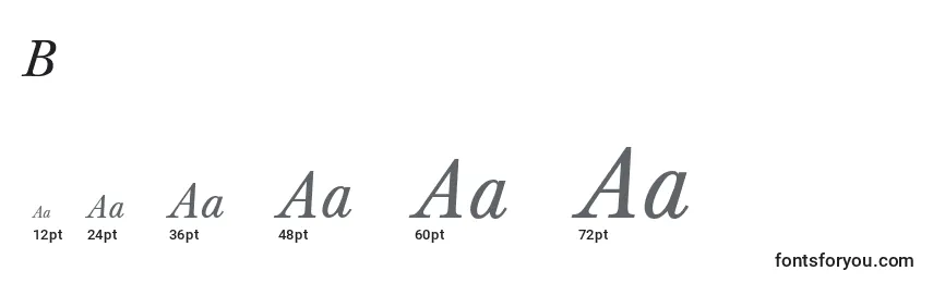 BaskervilleNormalItalic Font Sizes