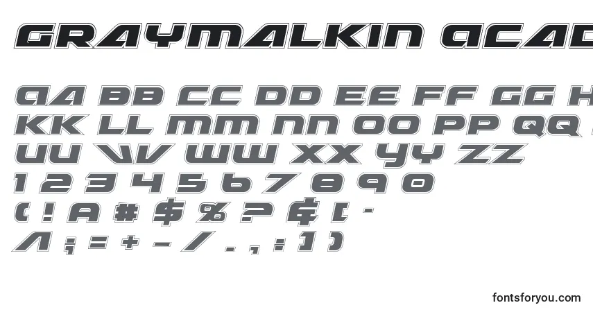 Schriftart Graymalkin Academy – Alphabet, Zahlen, spezielle Symbole
