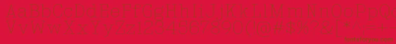 フォントKingsbridgeUl – 赤い背景に茶色の文字