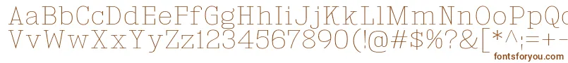 KingsbridgeUl-fontti – ruskeat fontit valkoisella taustalla
