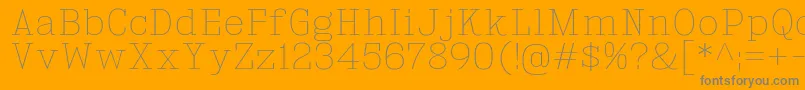 KingsbridgeUl-Schriftart – Graue Schriften auf orangefarbenem Hintergrund