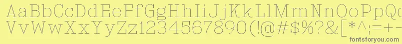 KingsbridgeUl-Schriftart – Graue Schriften auf gelbem Hintergrund