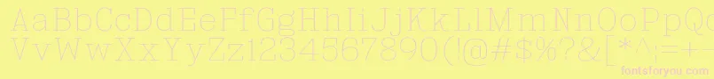フォントKingsbridgeUl – ピンクのフォント、黄色の背景