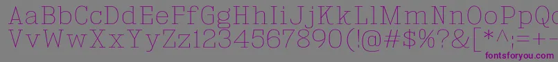 フォントKingsbridgeUl – 紫色のフォント、灰色の背景
