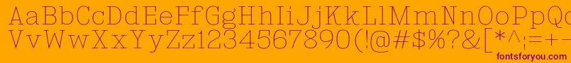 Czcionka KingsbridgeUl – fioletowe czcionki na pomarańczowym tle
