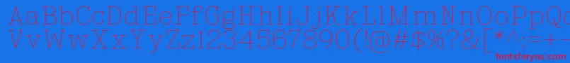 KingsbridgeUl-fontti – punaiset fontit sinisellä taustalla