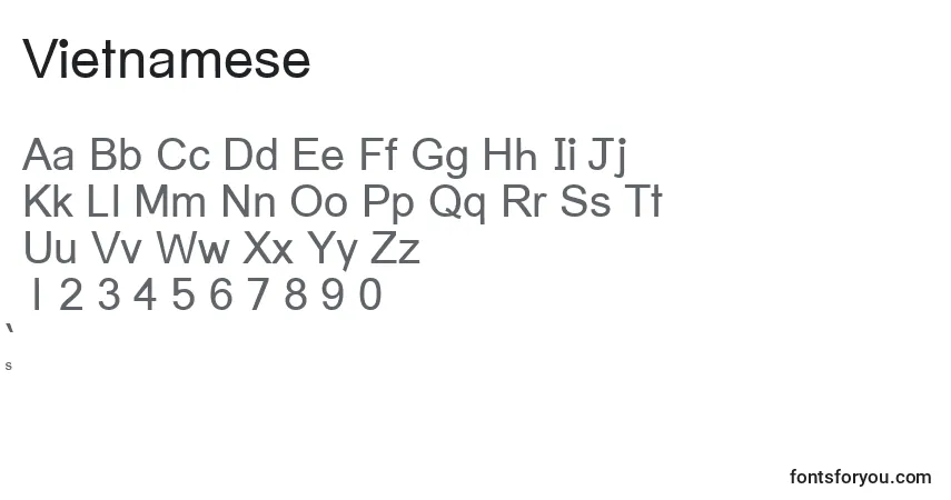 Fuente Vietnamese - alfabeto, números, caracteres especiales