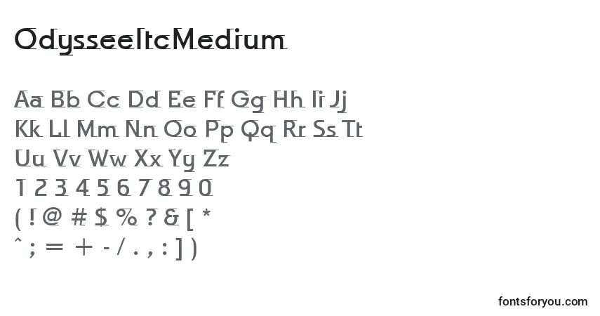 Шрифт OdysseeItcMedium – алфавит, цифры, специальные символы