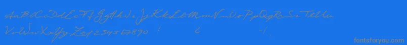 Scribble-Schriftart – Graue Schriften auf blauem Hintergrund