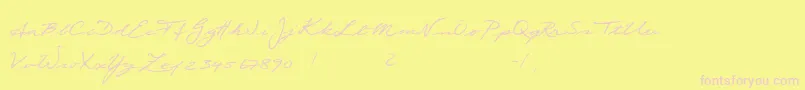 Scribble-Schriftart – Rosa Schriften auf gelbem Hintergrund