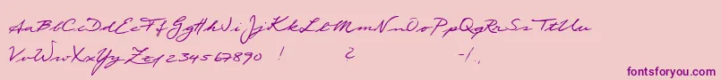 Scribble-Schriftart – Violette Schriften auf rosa Hintergrund