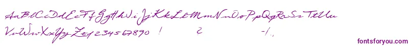 Scribble-Schriftart – Violette Schriften auf weißem Hintergrund