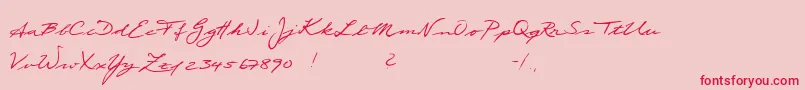 Scribble-Schriftart – Rote Schriften auf rosa Hintergrund