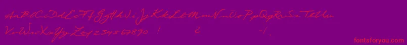 Scribble Font – Red Fonts on Purple Background