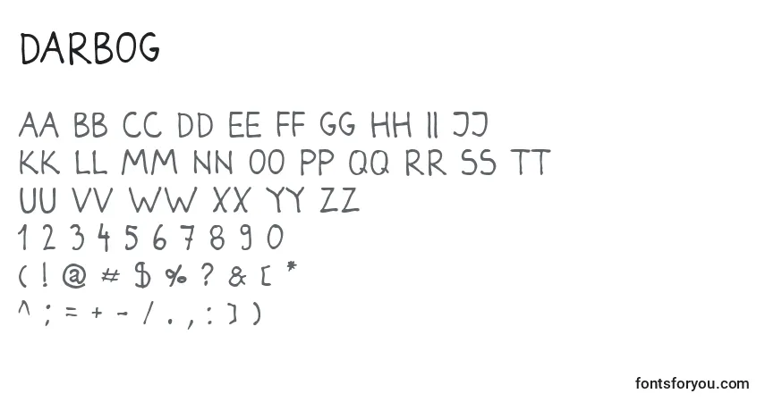 Шрифт Darbog – алфавит, цифры, специальные символы
