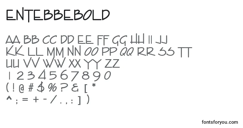 Шрифт EntebbeBold – алфавит, цифры, специальные символы