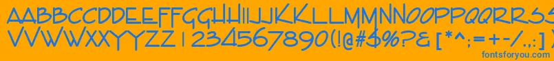 EntebbeBold Font – Blue Fonts on Orange Background