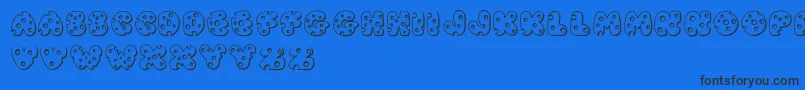 JiSwissCheese Font – Black Fonts on Blue Background