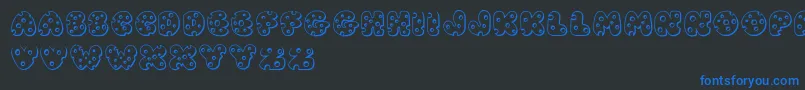 JiSwissCheese Font – Blue Fonts on Black Background