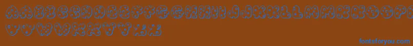 JiSwissCheese Font – Blue Fonts on Brown Background