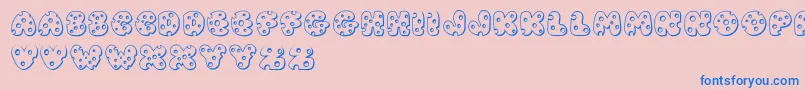 JiSwissCheese Font – Blue Fonts on Pink Background