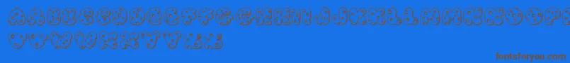 JiSwissCheese-fontti – ruskeat fontit sinisellä taustalla