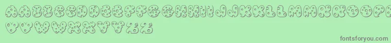 JiSwissCheese Font – Gray Fonts on Green Background