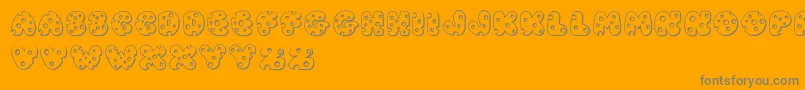 JiSwissCheese-Schriftart – Graue Schriften auf orangefarbenem Hintergrund