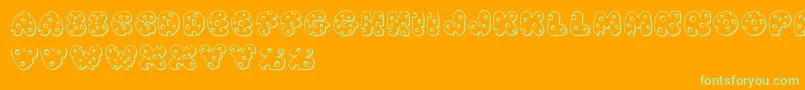 JiSwissCheese Font – Green Fonts on Orange Background