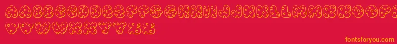 JiSwissCheese Font – Orange Fonts on Red Background