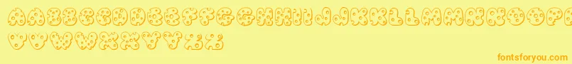 JiSwissCheese Font – Orange Fonts on Yellow Background