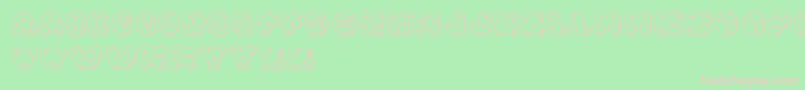 JiSwissCheese-fontti – vaaleanpunaiset fontit vihreällä taustalla