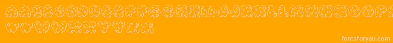 JiSwissCheese Font – Pink Fonts on Orange Background