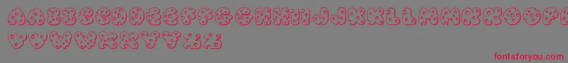 JiSwissCheese Font – Red Fonts on Gray Background