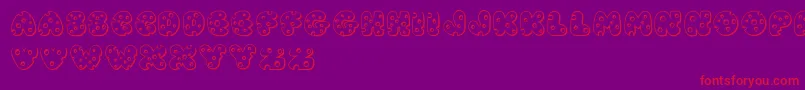 JiSwissCheese Font – Red Fonts on Purple Background