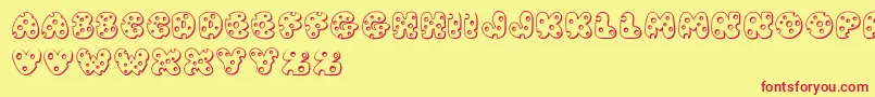 JiSwissCheese Font – Red Fonts on Yellow Background