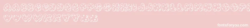 JiSwissCheese-Schriftart – Weiße Schriften auf rosa Hintergrund