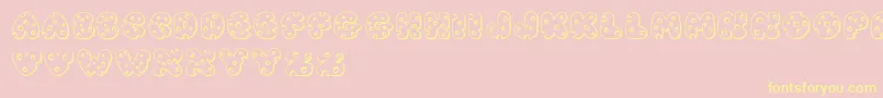 JiSwissCheese Font – Yellow Fonts on Pink Background