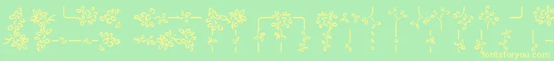 AuriolVignetteSylvie Font – Yellow Fonts on Green Background