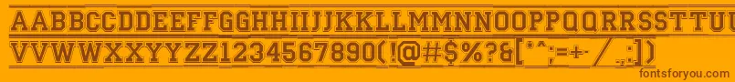 ACampusgrdcfr Font – Brown Fonts on Orange Background