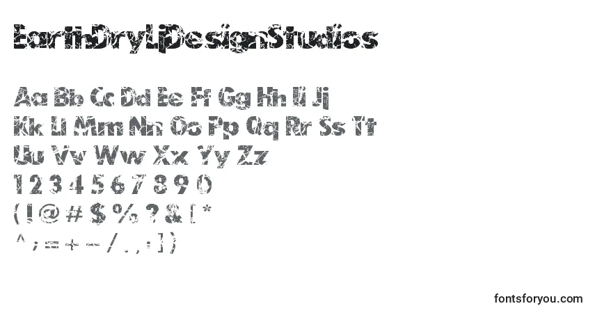 Шрифт EarthDryLjDesignStudios – алфавит, цифры, специальные символы